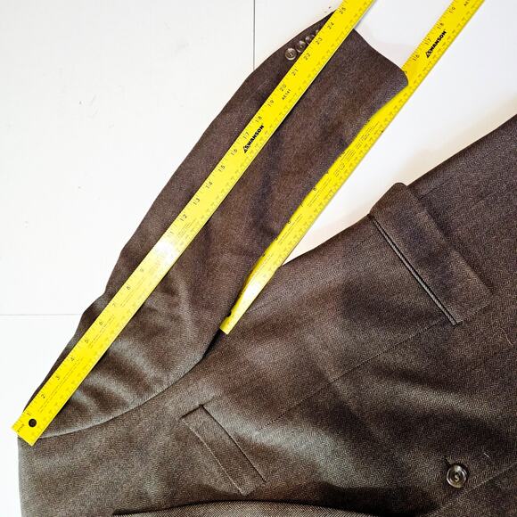 Chaps Ralph Lauren Wool Sports Coat Blazer Jacket Brown herringbone 44R 3714 - Picture 7 of 9
